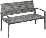 Outsunny Gartenbank grau Polyrattan B/H/L: ca. 60x122x85 cm