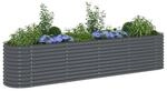 Garten-Hochbeet grau Stahl B/H/L: ca. 80x81x400 cm