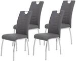 Stuhl Andrea 4er Set grau Kunstleder B/H/T: ca. 43x100x64 cm