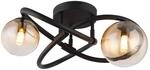 GLOBO Deckenleuchte klar schwarz Metall H/D: ca. 20x41 cm G9 2 Brennstellen