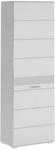 Garderobenschrank LINUS wei&szlig; wei&szlig; Hochglanz B/H/T: ca. 55x190x37 cm