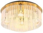 GLOBO Deckenleuchte Opal gold Glas Metall H/D: ca. 25x50 cm E27 5 Brennstellen