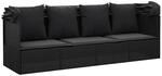 vidaXL Loungebett schwarz Rattan B/H/L: ca. 65x127x203 cm