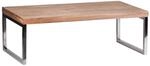 Wohnling Couchtisch natur Chrom Akazie Metall B/H/T: ca. 120x40x60 cm