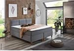 Boxspringbett Kenora grau Liegefl&auml;che B/L: ca. 140x200 cm