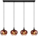 Pendelleuchte Maxy schwarz Metall Glas B/H/L: ca. 18x120x100 cm E27 4...