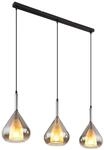 GLOBO Pendelleuchte schwarz Metall B/H/T: ca. 20x140x90 cm E27 3 Brennstellen