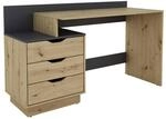 Schreibtisch BELFAST Eiche Artisan Nachbildung anthrazit B/H/T: ca. 138x83,5x51,5 cm