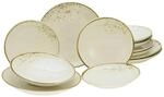 CreaTable Tafelservice Nature Collection Natural Living creme Steinzeug 12 tlg.