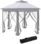 Outsunny Pavillon grau Polyester B/H/L: ca. 405x405x285 cm