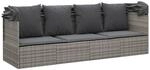 vidaXL Loungebett grau Rattan B/H/L: ca. 65x127x203 cm