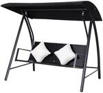 Outsunny Hollywoodschaukel schwarz Polyrattan B/H/L: ca. 124x179x198 cm