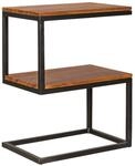 Beistelltisch natur schwarz pulverbeschichtet Echtholz Metall B/H/T: ca. 45x60x30 cm