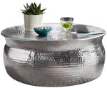 Couchtisch silber B/H/T: ca. 75x31x75 cm