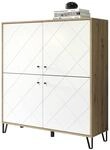Highboard Touch Eiche Artisan Nachbildung wei&szlig; matt B/H/T: ca. 123x136x40 cm