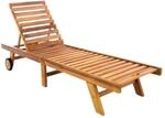 VCM Gartenliege braun Teakholz B/H/L: ca. 57x34x200 cm