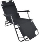 VCM Relaxliege Maltosa schwarz Stahl
