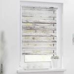 LICHTBLICK Doppelrollo Duo Bretter grau B/T: ca. 80x150 cm