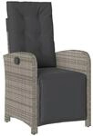vidaXL Gartensessel grau Polyester B/H/L: ca. 61x93x61 cm