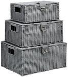 HOMCOM Aufbewahrungskorb grau Metall B/H/L: ca. 28,5x35,5x18 cm
