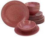 CreaTable Tafelservice Orient Mandala rot Porzellan 18 tlg.