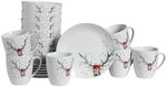 CreaTable Fr&uuml;hst&uuml;ckservice Hirsch wei&szlig; Porzellan 18 tlg.