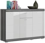 Kommode SCOUT Rauchsilber Nachbildung wei&szlig; Hochglanz B/H/T: ca. 120x85x37 cm