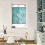 LICHTBLICK Spannplissee Aqua Floral blau B/L: ca. 45x130 cm