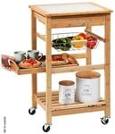 Kesper K&uuml;chenwagen natur Bambus B/H/L: ca. 38x49x81 cm
