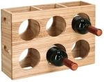 Zeller Weinregal Stripes natur Hartholz B/H/L: ca. 10,5x27x38 cm