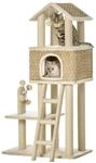 PawHut Kratzbaum beige Polyester B/H/L: ca. 40x131x69 cm