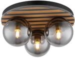 GLOBO Deckenleuchte Parsons schwarz Holz Metall H/D: ca. 20x39 cm E27 3 Brennstellen