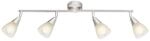 GLOBO Spotbalken Tadeus Chrom wei&szlig; Metall Glas B/H/T: ca. 60x19x8 cm 4...