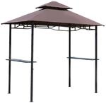 Outsunny Gartenpavillon caf&eacute; braun Stahl B/H/L: ca. 150x255x245 cm