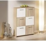 Kommode Egadi Eiche Sonoma Nachbildung wei&szlig; B/H/T: ca. 77x115x30 cm
