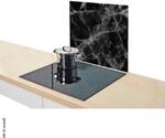 Zeller Herdblende-/Abdeckplatte Marmor schwarz Glas B/L: ca. 50x56 cm
