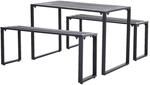 Outsunny Gartengarnitur schwarz Metall