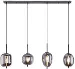 GLOBO Pendelleuchte Blacky 15345-4 schwarz Metall Rauchglas B/H/L: ca. 19x120x100 cm