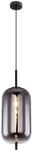GLOBO Pendelleuchte Blacky schwarz Rauch Metall Glas H/D: ca. 120x22 cm E27 1