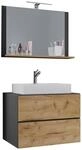 Waschplatz 3tlg-Lendas wei&szlig; Eiche Honig Nachbildung anthrazit B/H/T: ca. 60x52x52 cm