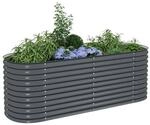 Garten-Hochbeet grau Stahl B/H/L: ca. 80x81x240 cm