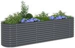Garten-Hochbeet grau Stahl B/H/L: ca. 80x81x320 cm