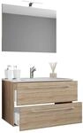 Waschplatz 3tlg-Badinos wei&szlig; Eiche Sonoma Nachbildung B/H/T: ca. 60x50x46 cm