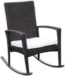 Outsunny Schaukelstuhl braun Metall B/H/L: ca. 66x98x88 cm