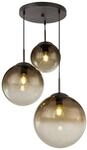 GLOBO Pendelleuchte Varus braun amber Glas Metall H/D: ca. 120x51 cm E27 3