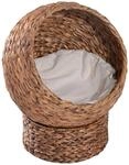PawHut Katzenhaus natur Wasserhyazinthe H/L: ca. 60x42 cm