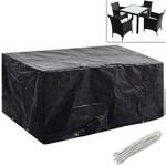 vidaXL Gartenm&ouml;bel-Abdeckung schwarz Aluminium B/H/L: ca. 140x90x180 cm