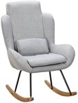 Stuhl hellgrau natur Polyester Echtholz B/H/T: ca. 75x110x88,5 cm