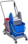 HOMCOM Wischwagen blau Metall B/H/T: ca. 45x92x45 cm