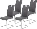Schwingstuhl Ruby 4er Set grau Kunstleder B/H/T: ca. 44x103x60 cm